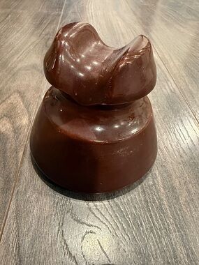 Vintage Brown Ceramic electrical power line/telephone pole insulator